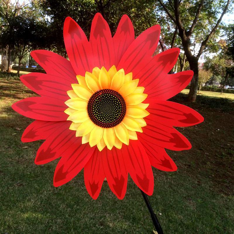 Molinos de Viento de Girasol Giratorios Para Jardín del Hogar Bricolaje Niños Actividades al Aire Libre Molinetes de Exhibición Juguetes