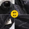 Men's handsome vest stand-up collar autumn and winter thermal vest letter trend loose large size vest jacket