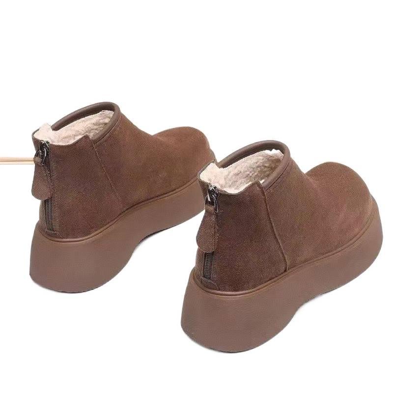 Women's Mary Jane Snow Boots - Plush, Thick-Sole, Height-Boosting, Non-Slip, Warm Winter Shoes for Petite Sizes.