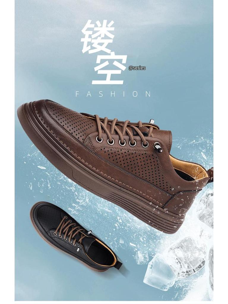 Men's Perforated Leather Driving Loafers - Breathable, Casual & Formal Summer Shoes