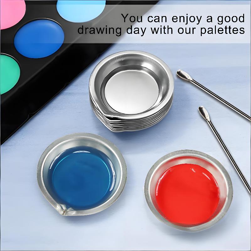 Stainless Steel Painting Color Bowls Oil Paint Trays Paint Color Mixing Cups Color Mixer Children Diy Painting Tools