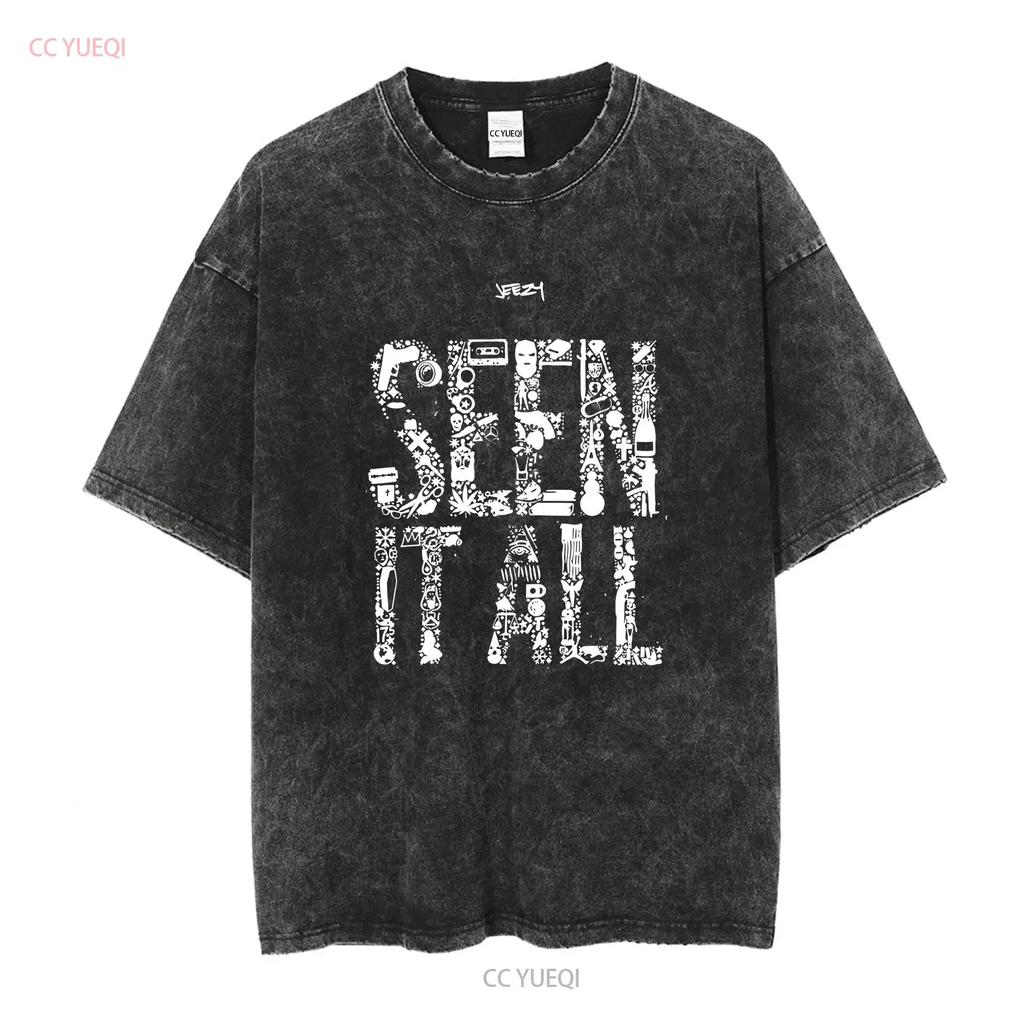 Mens Jeezy Seen It All T shirt Small Black long or short sleeves vintage Washed Versatile Slightly Stretched fashion Soft