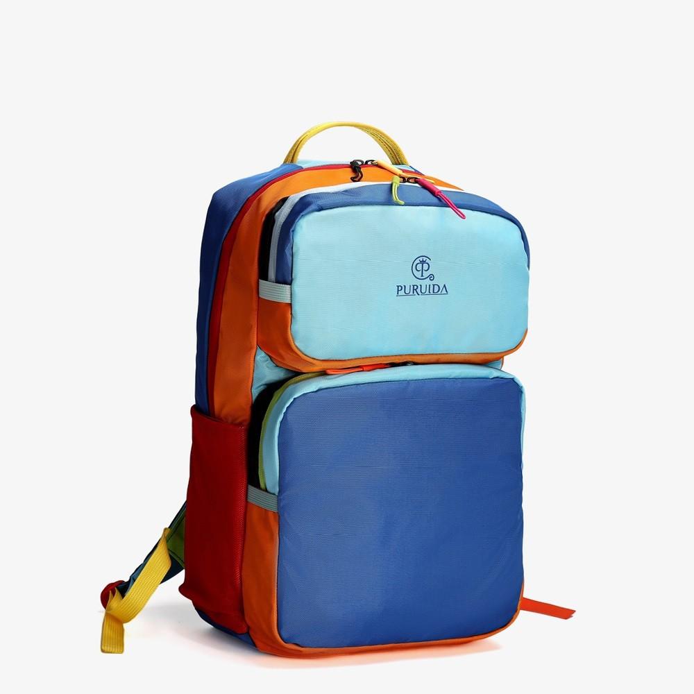 Alpaca outdoor travel bag fashionable eco-friendly splicing contrast color ultra-light dopamine large capacity computer backpack 27*12*42 светло-синий