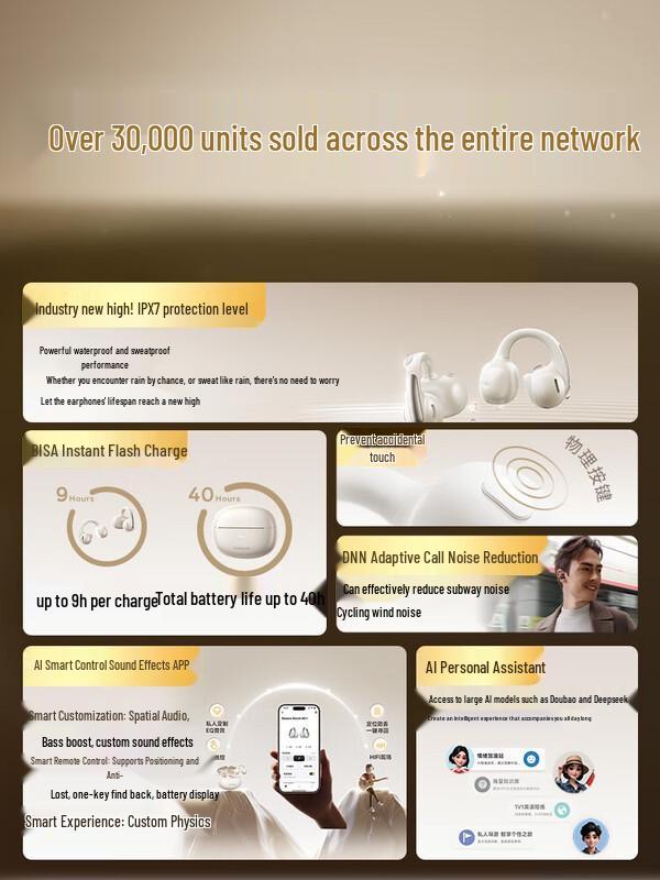 Baseus MC1 AI Bluetooth Ear-Clip Open-Ear Earbuds