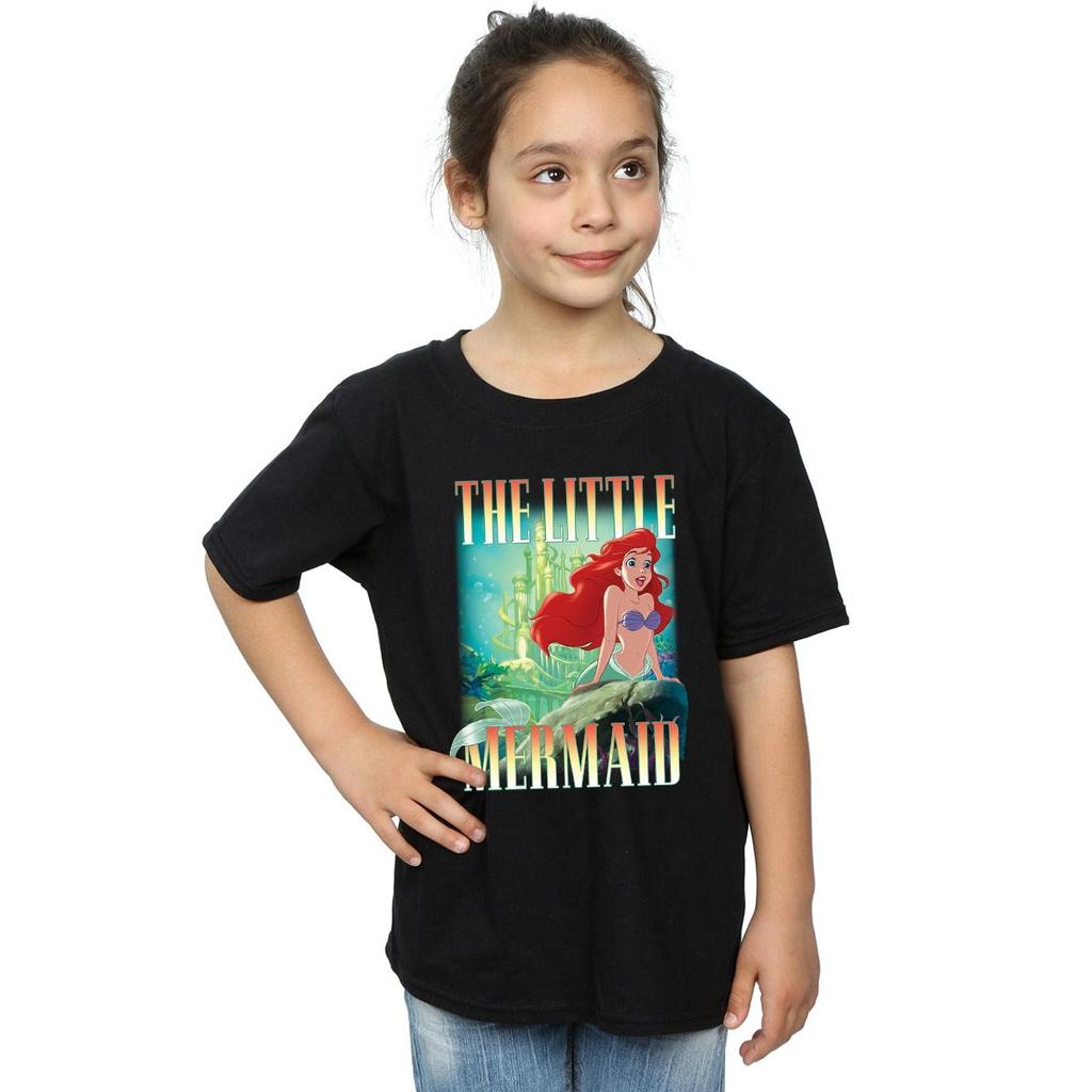 The Little Mermaid Mädchen-T-Shirt „Ariel Montage“ aus Baumwolle