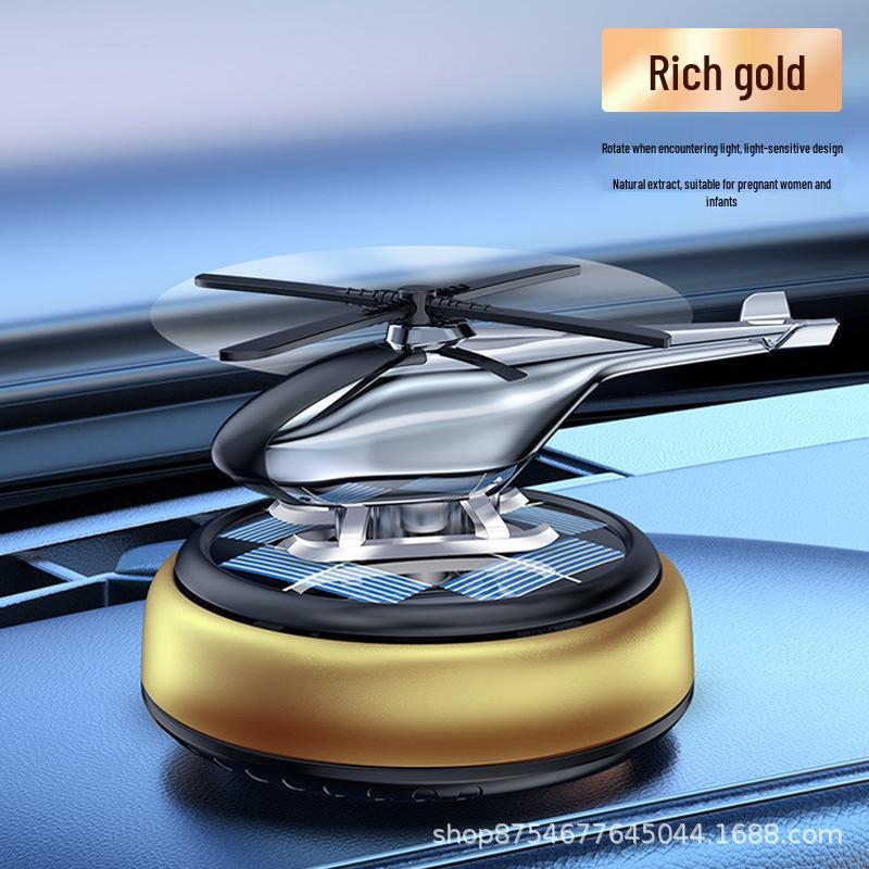 Solar Helicopter Car Air Freshener – Long-lasting Light Scent Ornament for Interior Console Decoration