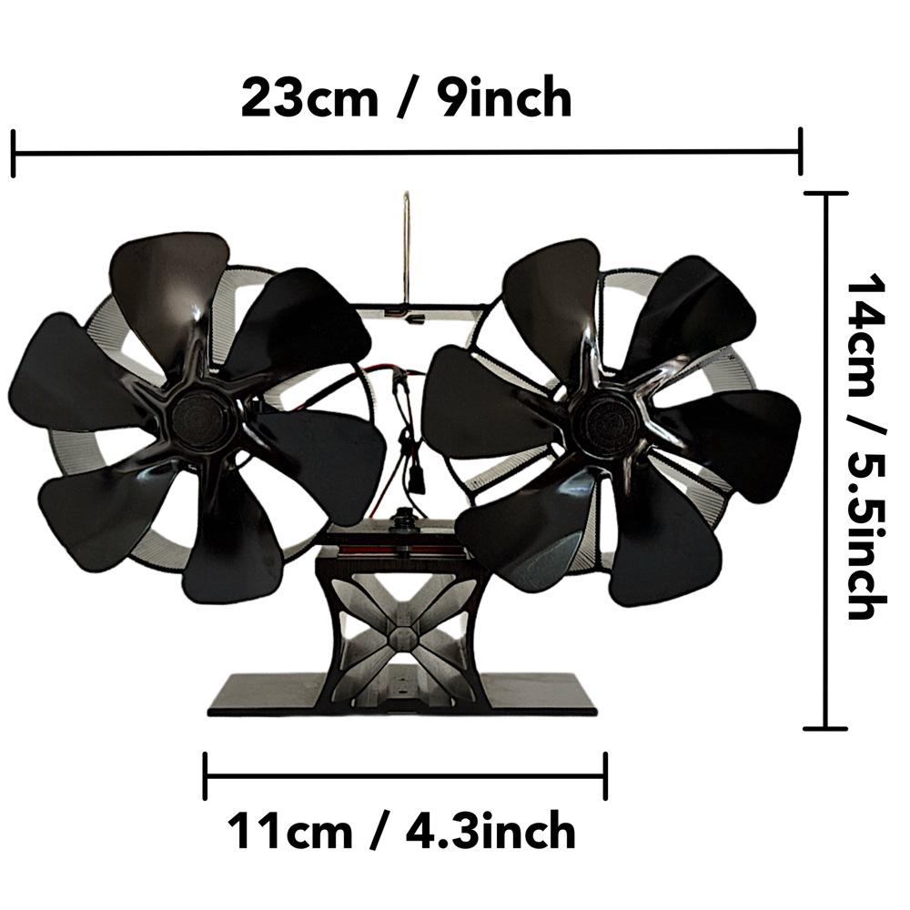 Dual-Headed Thermoelectric Fireplace Fan