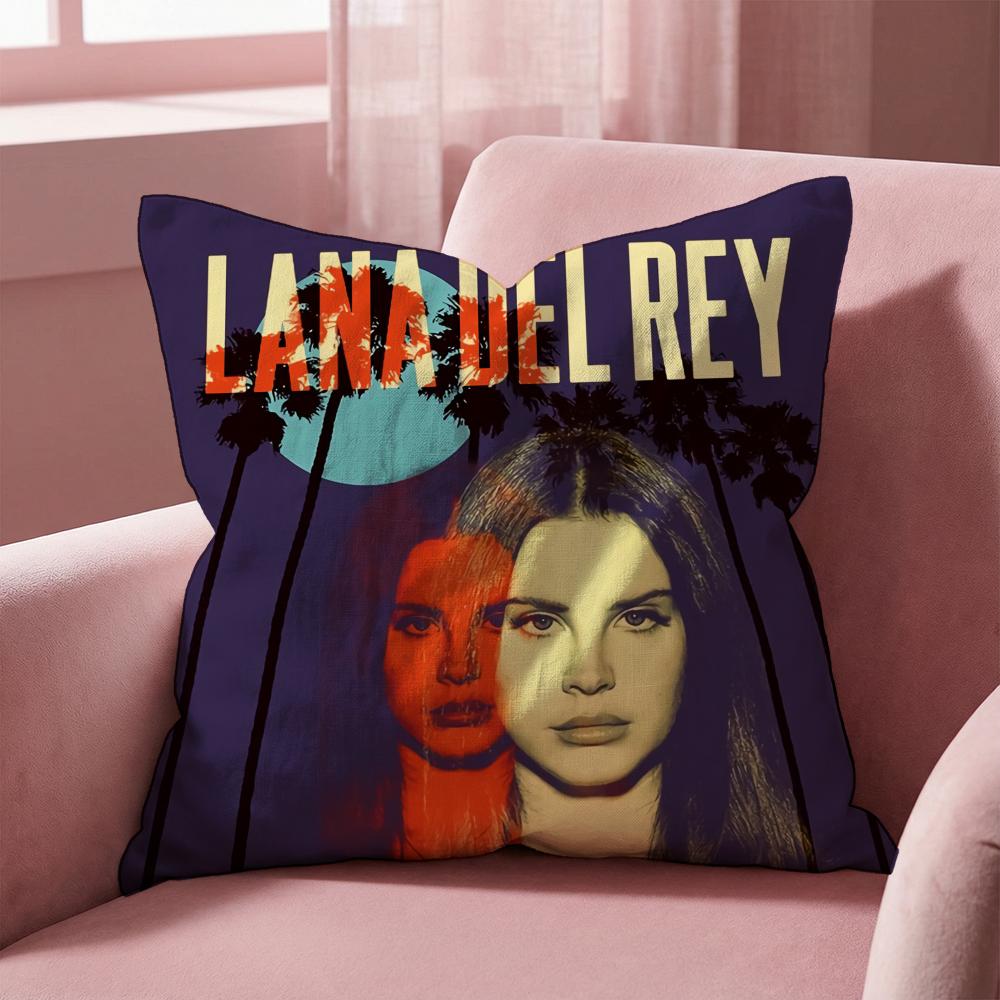 Singer L-Lana Del Rey Cushion Cover Multi-Scene Pillow Cover for Home & Car - Reversible, Soft & Durable for Daily Use