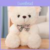Cute Teddy Bear Plush Toy With Checkered Bow Decoration For Kids Gift Birthday