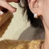 Autumn and winter white pearl ear buckle earrings niche temperament stud earrings new earrings women