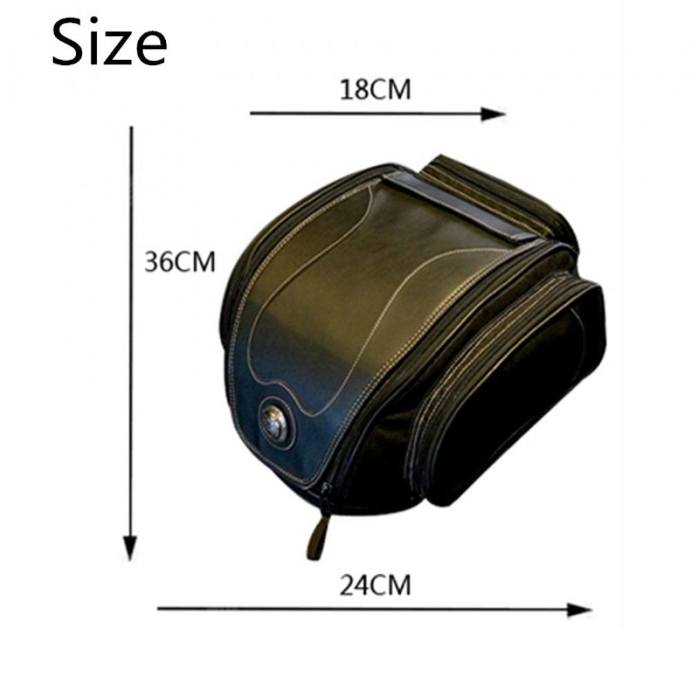 1X Waterproof Black Pu Leather Motorcycle Atv Scooter Rear Seat Luggage Tail Bag