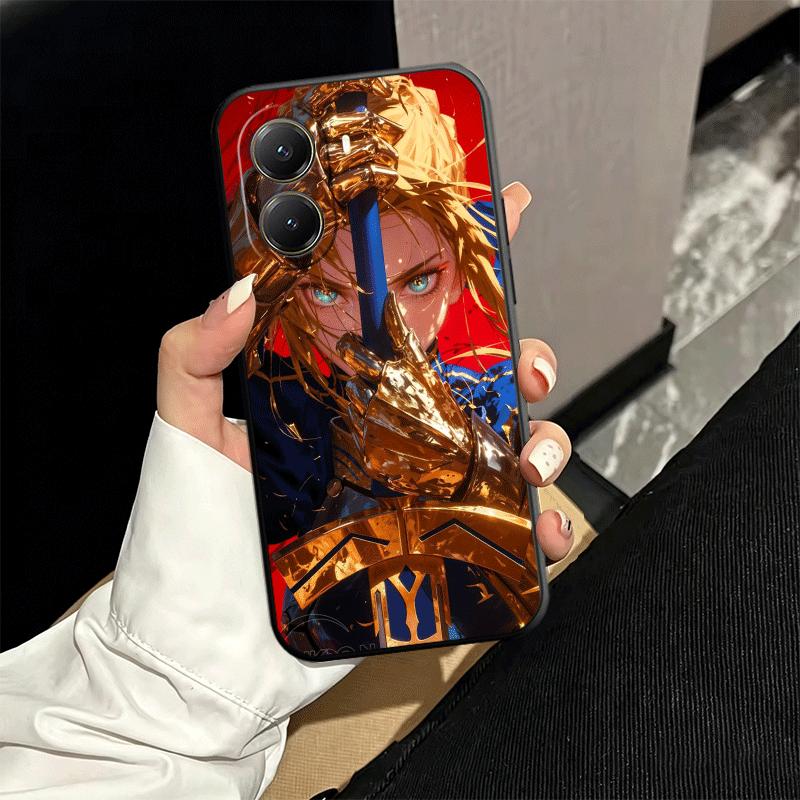 Fate Zero Stay Night Saber Soft Phone Case for Xiaomi Poco X5 X6 X7 X8 Pro Max X3 F7 F8 Ultra M8 M7 M6 M5 Redmi 15 15C 14C 13C 1