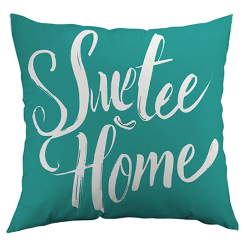 Plant Leaf Letter Cushion Cover Short Plush Printed Pattern Pillow Cover Home Decoration Sofa Decorative Cushion Cover