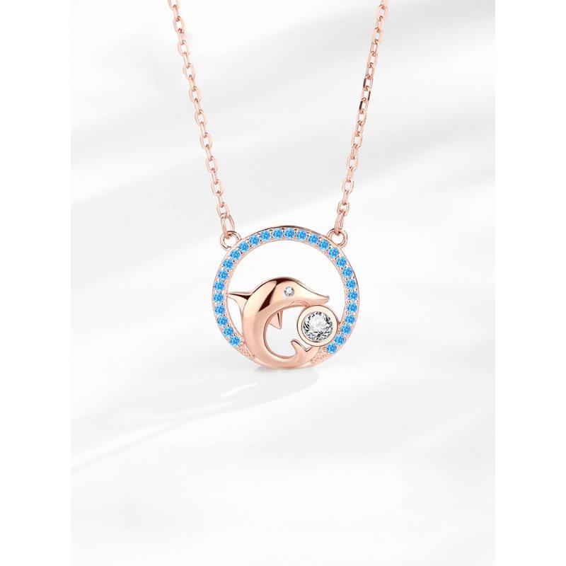 Collier dauphin pour femme, léger, luxueux, design de niche, cadeau de Noël ou d'anniversaire, chaîne de clavicule