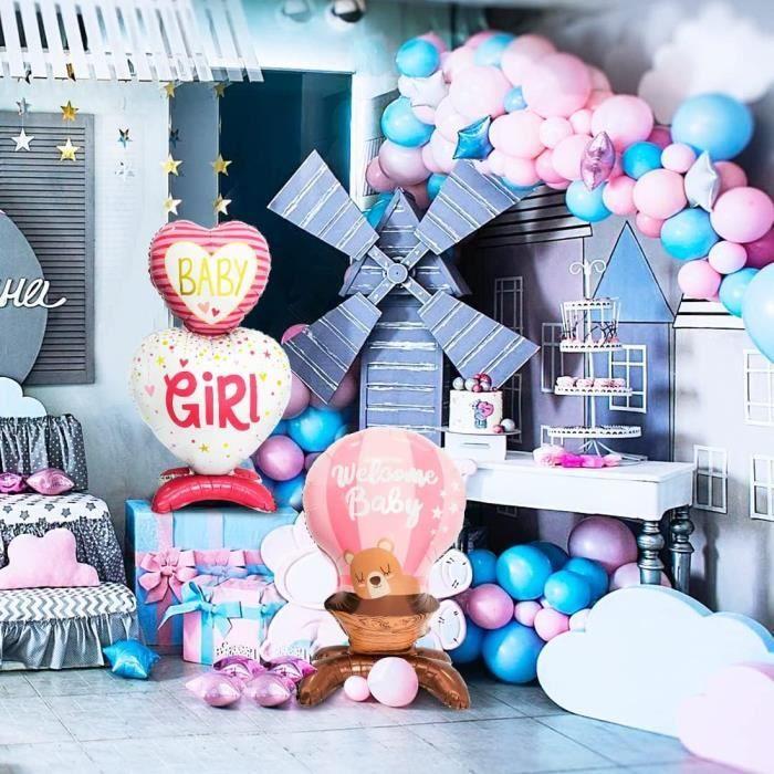 Baby Girl Ballon, Ballon Welcome Baby Girl Naissance, Ballon De Douche Bébé Baptême Roses, Welcome Fille Ballons De Baudruch[a6148]