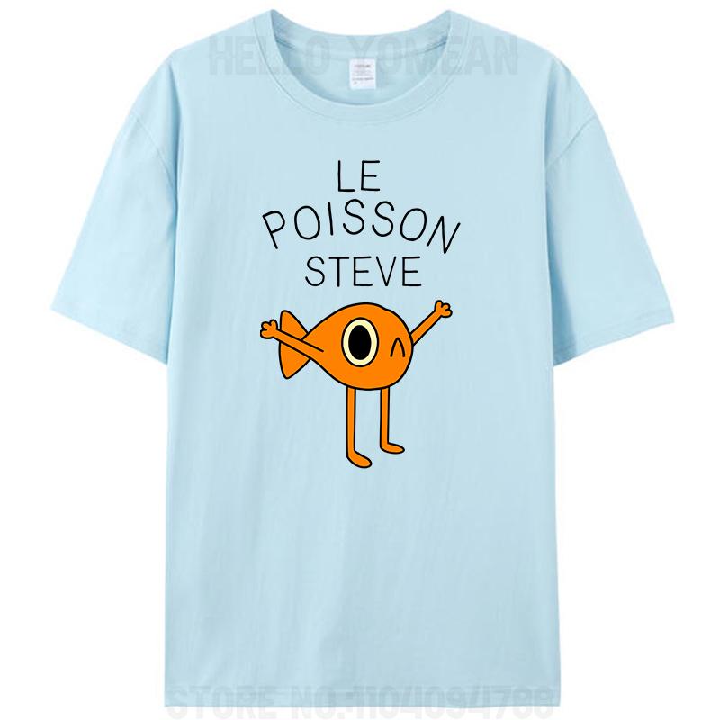 

Le Poisson Steve Meme Vintage Funny Fish Teens Women Men s Summer 100% Cotton Tee T-Shirt Tops S