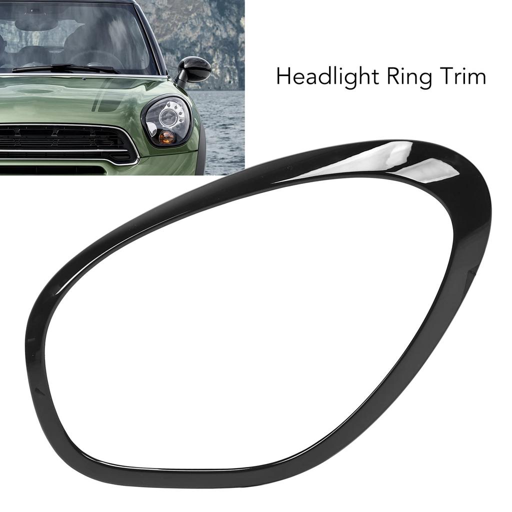 KIMISS Headlight Ring Set of 2 and Compatible with Parts 51139801573 and for MINI Glossy Headlight Headlight Car Lamp Easy Installation Trim, (Left