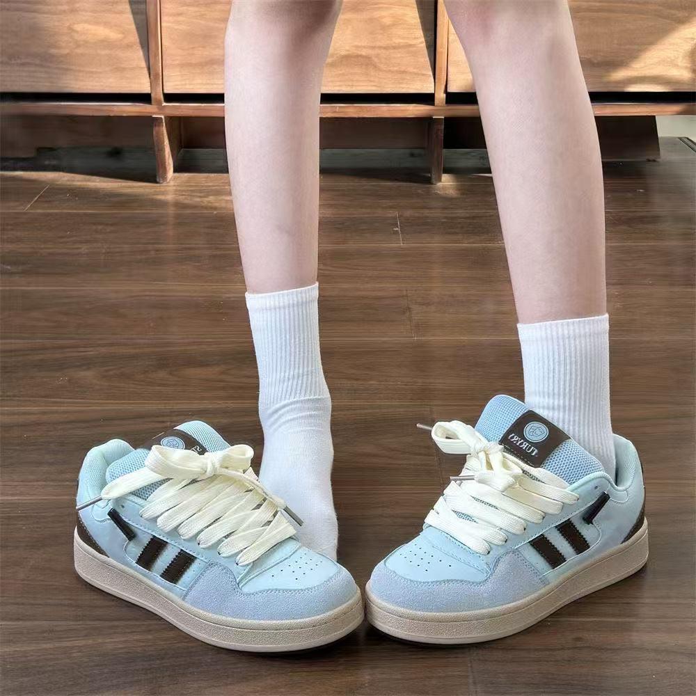 

Нишевые оригинальные платформенные туфли-хлебцы лазурного цвета, новые универсальные студенческие легкие повседневные скейтбордические туфли женские 40 озеро синий