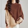 Navava Women S croSS Color Round Neck Long Sleeve Knit Sweater Nk3479