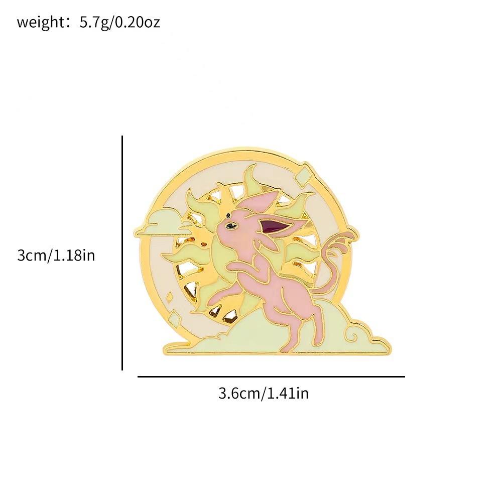 Cute Cartoon Pokemoned Metal Badge, Magical Treasure, Pet Elf Creative Brooch Accessory
