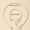 Multi-layer baroque imitation pearl necklace collarbone chain bracelet set retro light luxury niche neck chain fashion