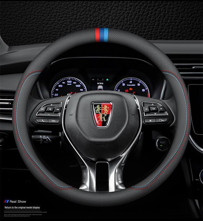 Genuine Leather Steering Wheel Cover for Roewe i5, RX5 MAX, i6, Ei5, RX3 MAX, 360, 350.