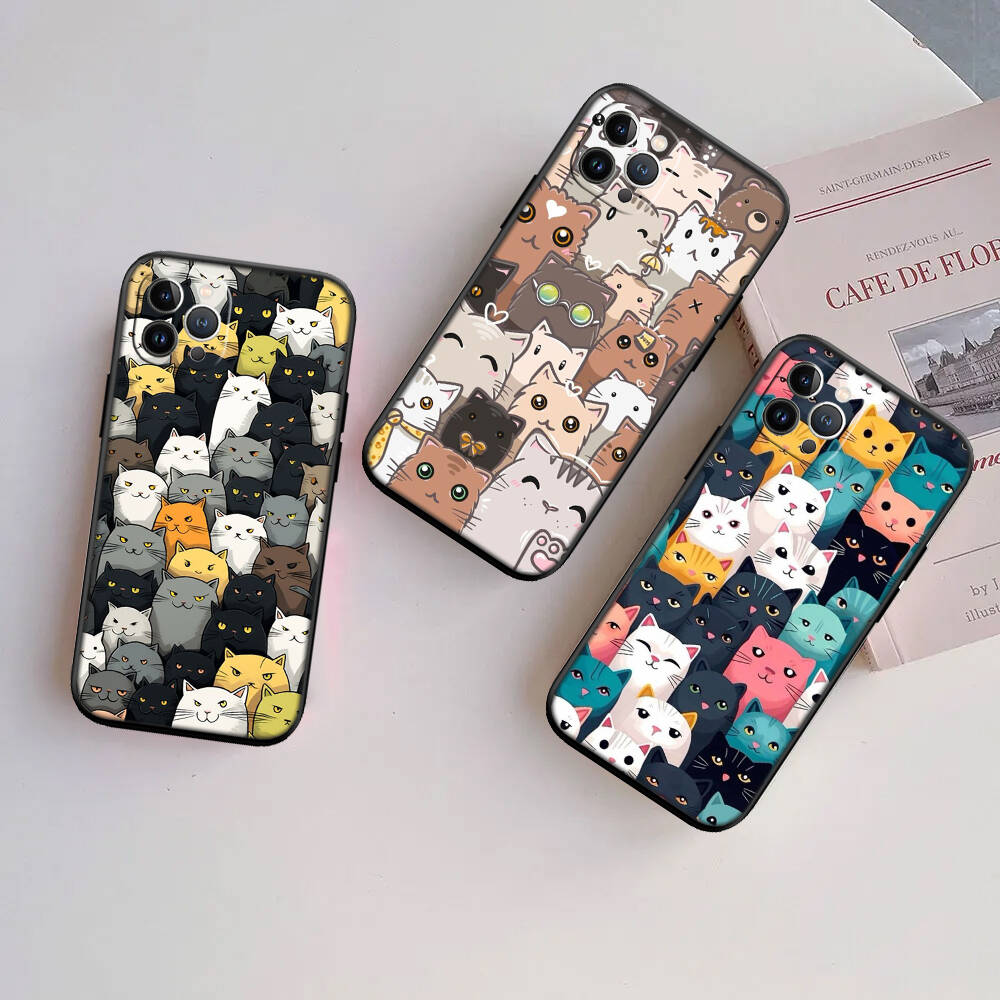 Cat Cartoon Phone Case for Xiaomi Poco C40 C51 C50 C55 C65 C71 C75 C85 F8 F7 F6 F5 F3 F2 X7 X6 X4 X3 M7 M6 M5 M4 M3 M2 Pro