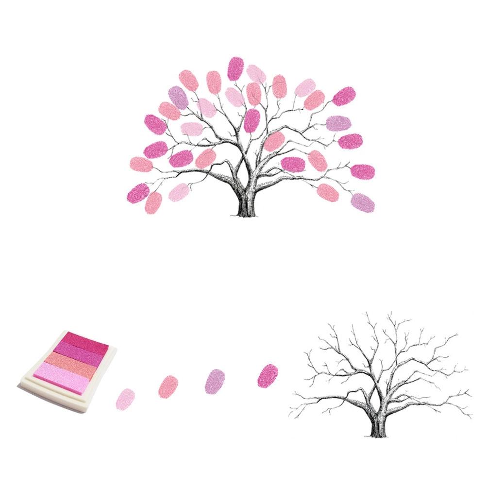 30x40cm Pittura a Impronta Digitale Fai-da-te per Matrimoni e Feste Albero delle Firme per Ospiti Decorazione per la Casa con Tampone d'Inchiostro