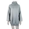 Women's High Neck Knit Pullover Dress - Autumn Winter, Long Sleeve, Loose Wool