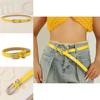 Simple Solid Color Metal Buckle Decoration Women Casual Belt For Denim Outfits
