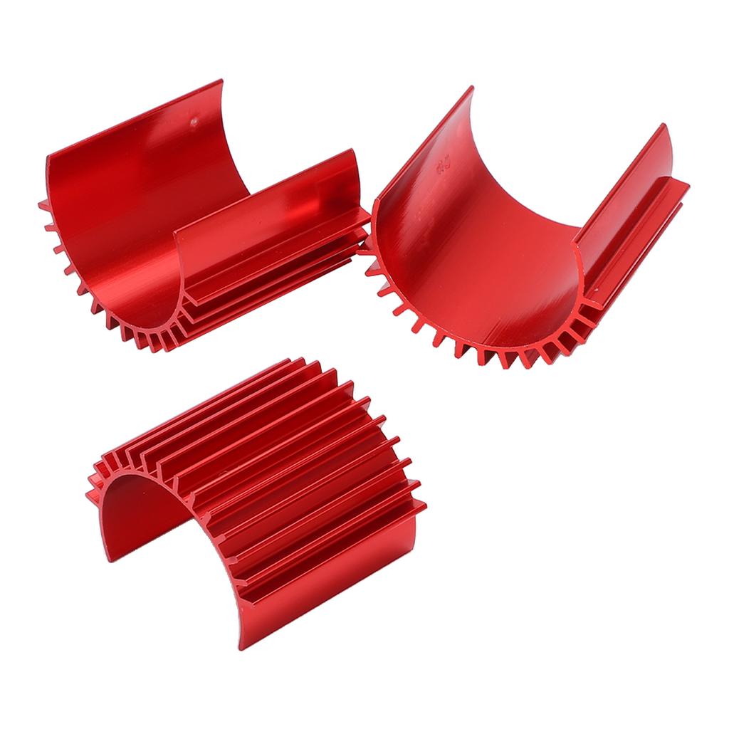 3pcs Aluminum 370 Brushless Brushed Motor Heat Sink Heatsink Cooling Fins for WPL C14 RC CarRed