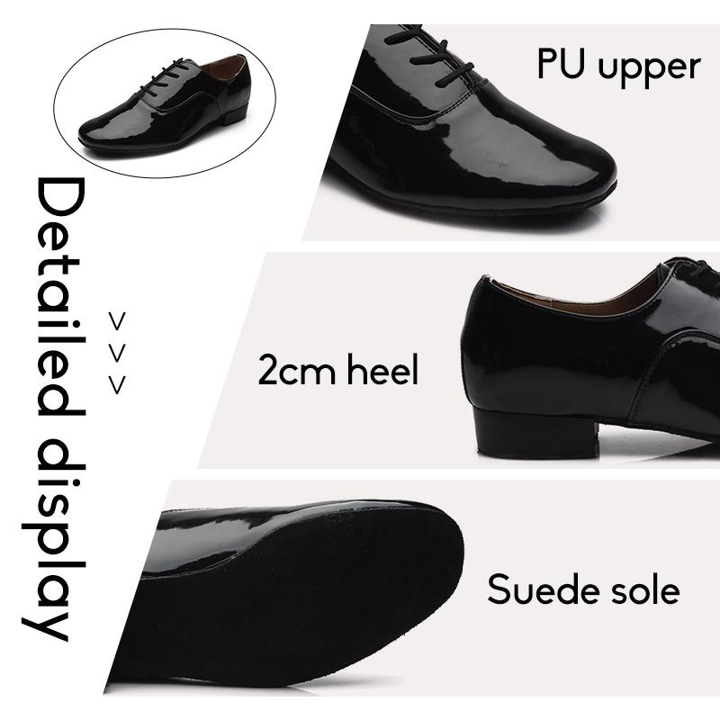 Męskie buty do tańca na niskim obcasie o 2 cm Nowoczesne buty do tańca towarzyskiego Buty do tango Taniec na świeżym powietrzu
