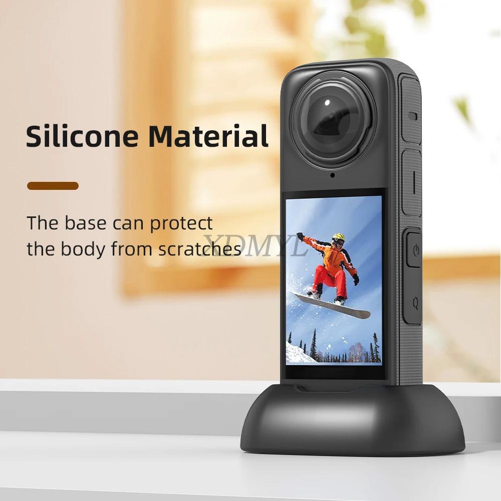 Desktop Fixed Base For Insta360 X5 Silicone Desktop Holder Car Mount Stabilizer Support Bracket Insta360 X4 Camera Accessories