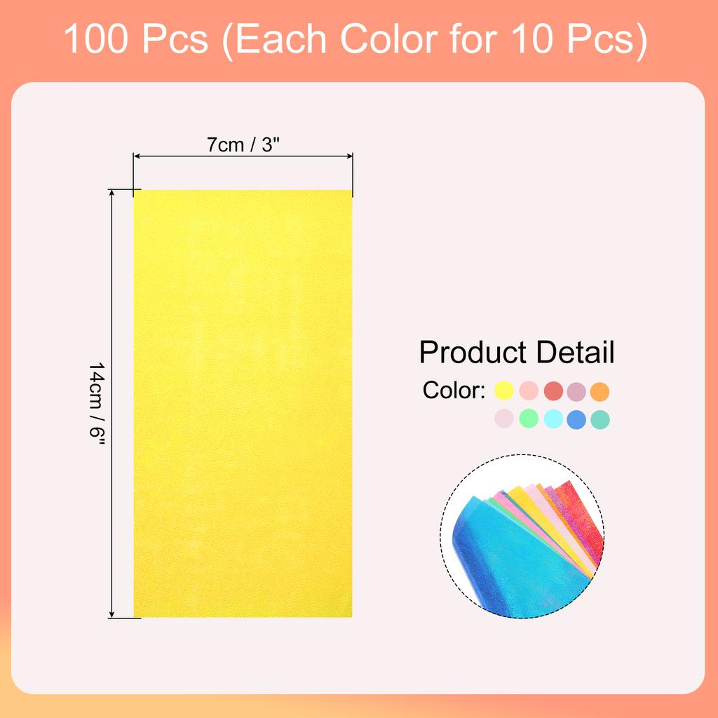 100 Sheet Glitter Origami Paper Shiny Sparkly Square Folding Paper Iridescent Paper for DIY Art, Craft Decor Mixing Colors