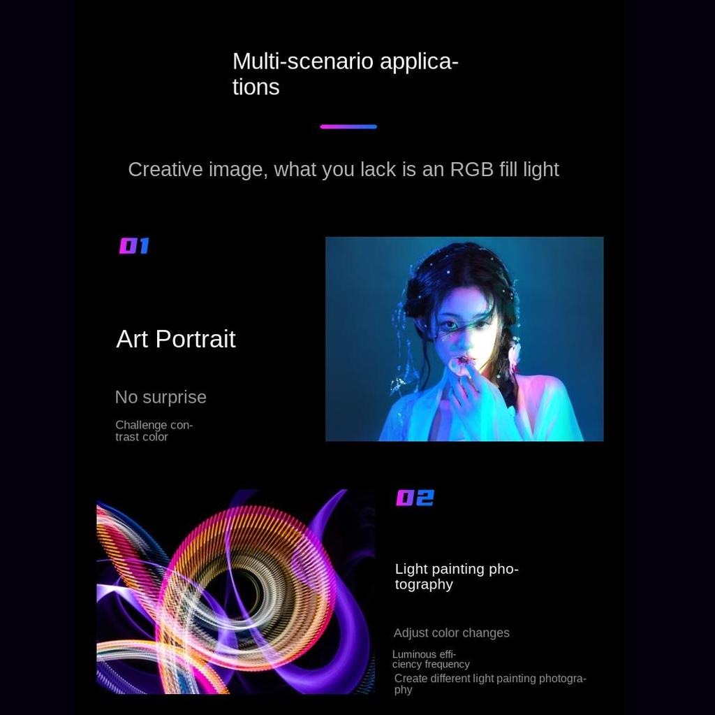 Mini Professional Portable Fill Light, RGB Full Color, Available In Many Occasions