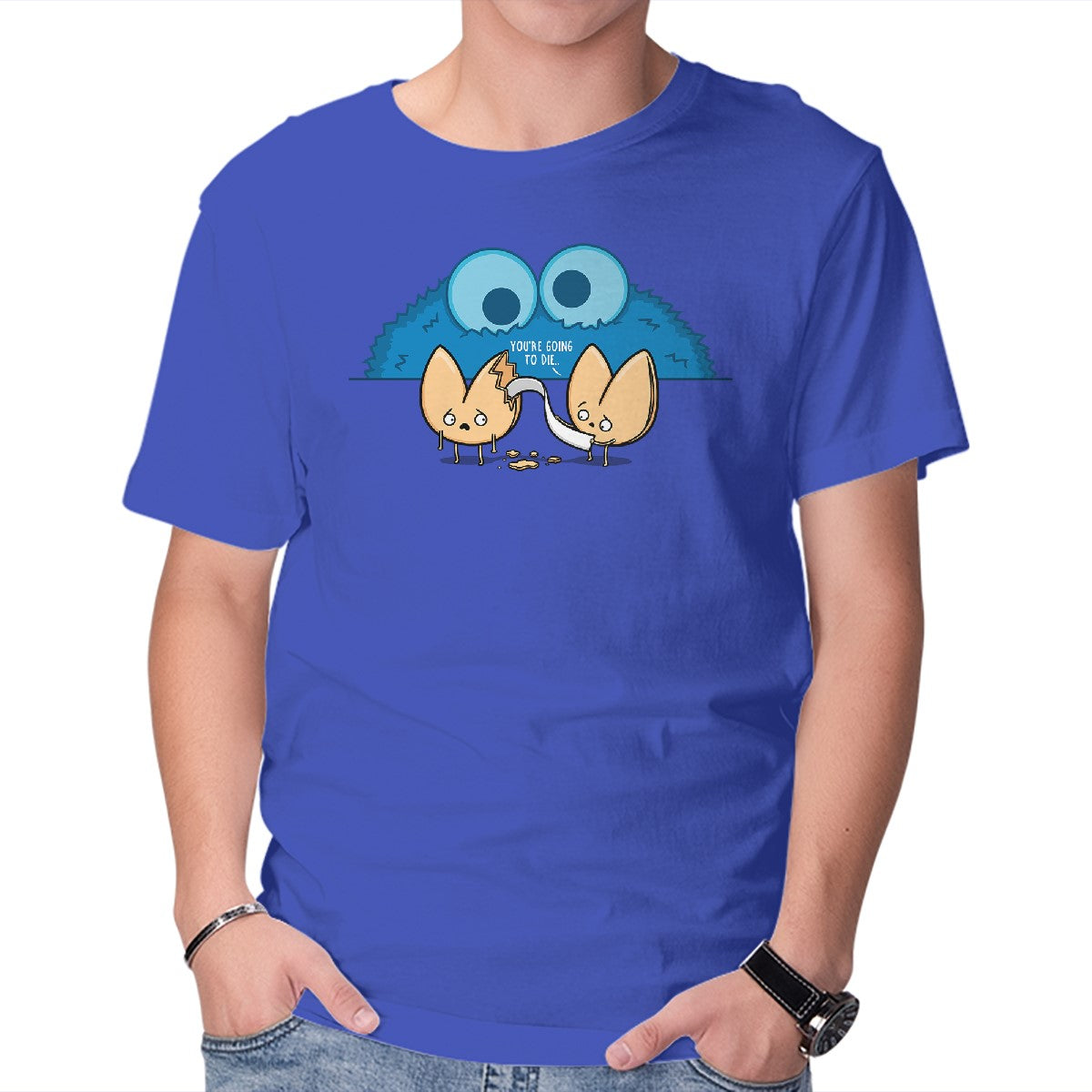 Unisex Crew Neck T-Shirt Unfortunate Cookie Graphic Short Sleeve Casual Tee L