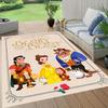 1 Stück Disney Die Schöne und das Biest Muster Teppich Bereichsteppich Rutschfester Teppich Handwaschbar Fußmatte Geeignet für Wohnzimmer Schlafzimmer Heimdekoration