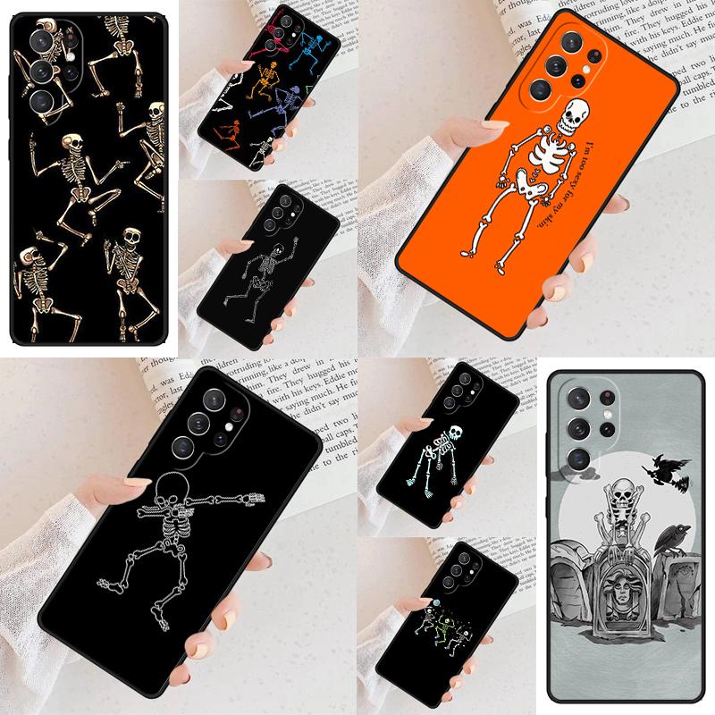 Spooky Skull Funny Dance Skeleton Cell Phone Case for Samsung Galaxy S26 Ultra S25 S24 S23 S22 S21 S20 Note10 Cover