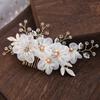 Fermagli per capelli da sposa, forcella per capelli, fiori in tessuto di seta di lusso, pettine, fermaglio per acconciature per feste di compleanno