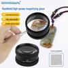 35x50mm High Magnification Antique Jewelry Amber Appraisal Handheld Metal Magnifier with Lens Cloth