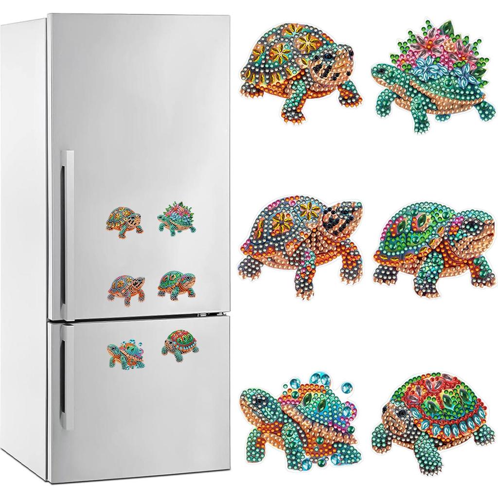 6 Stück Acryl Diamantmalerei Kühlschrankmagnete DIY Diamantmalerei Magnete Set für Kühlschrank Briefkasten Deko