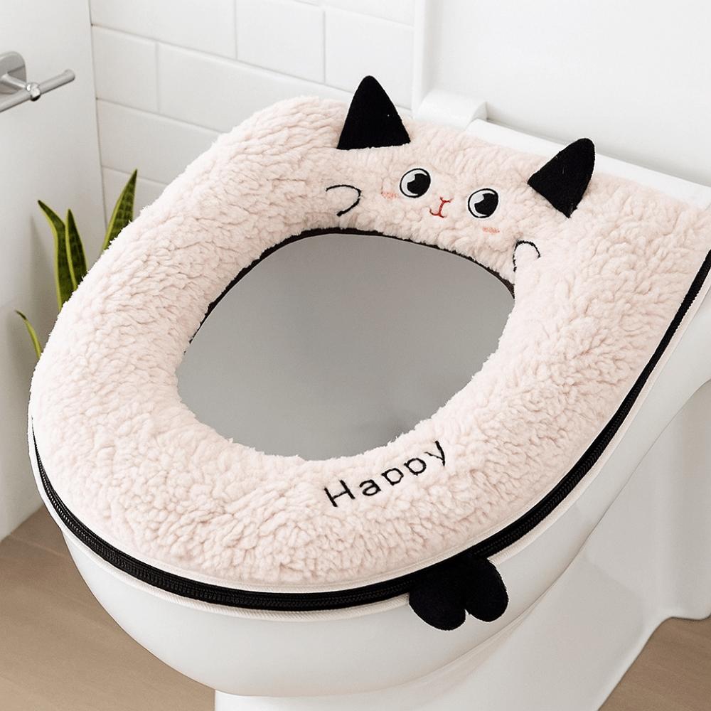 Warm Toilet Seat Cover Soft Toilet Seat Cushion Cartoon Universal Toilet Mat  Bathroom Use