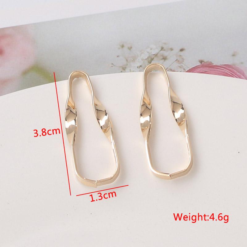 New Exaggerated Twist Metal Dangle Earrings for Women Gold Color Punk Fashion Female Hanging Earrings Boho Geometry Ear Zircon