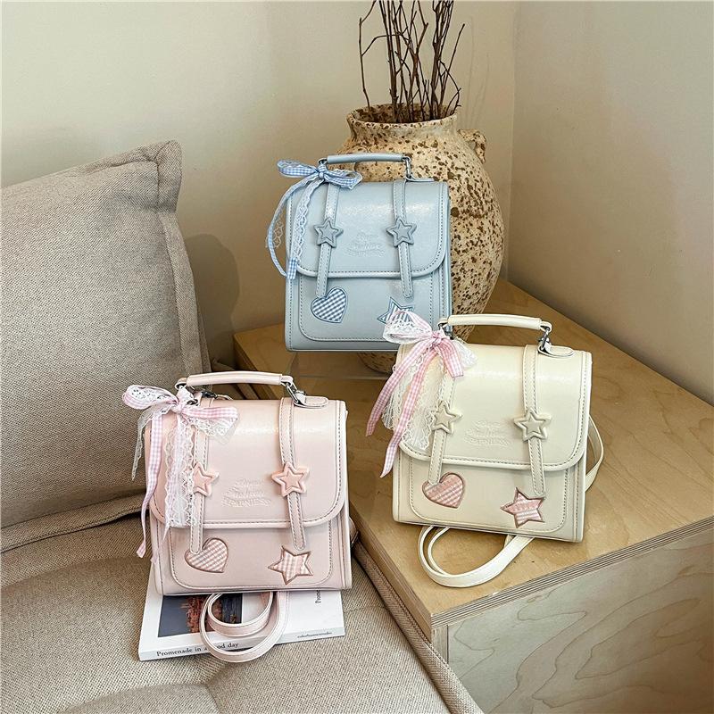 Schoolbag Small Fresh Backpack Women's 1011 New Foreign Style Versatile Texture Shoulder Bag Large Capacity Fashion Commuter Messenger Bag