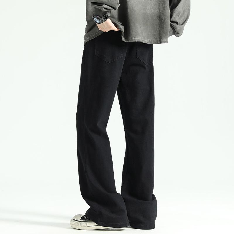 American High Street Black Jeans Men's Loose and Handsome Slim Trousers