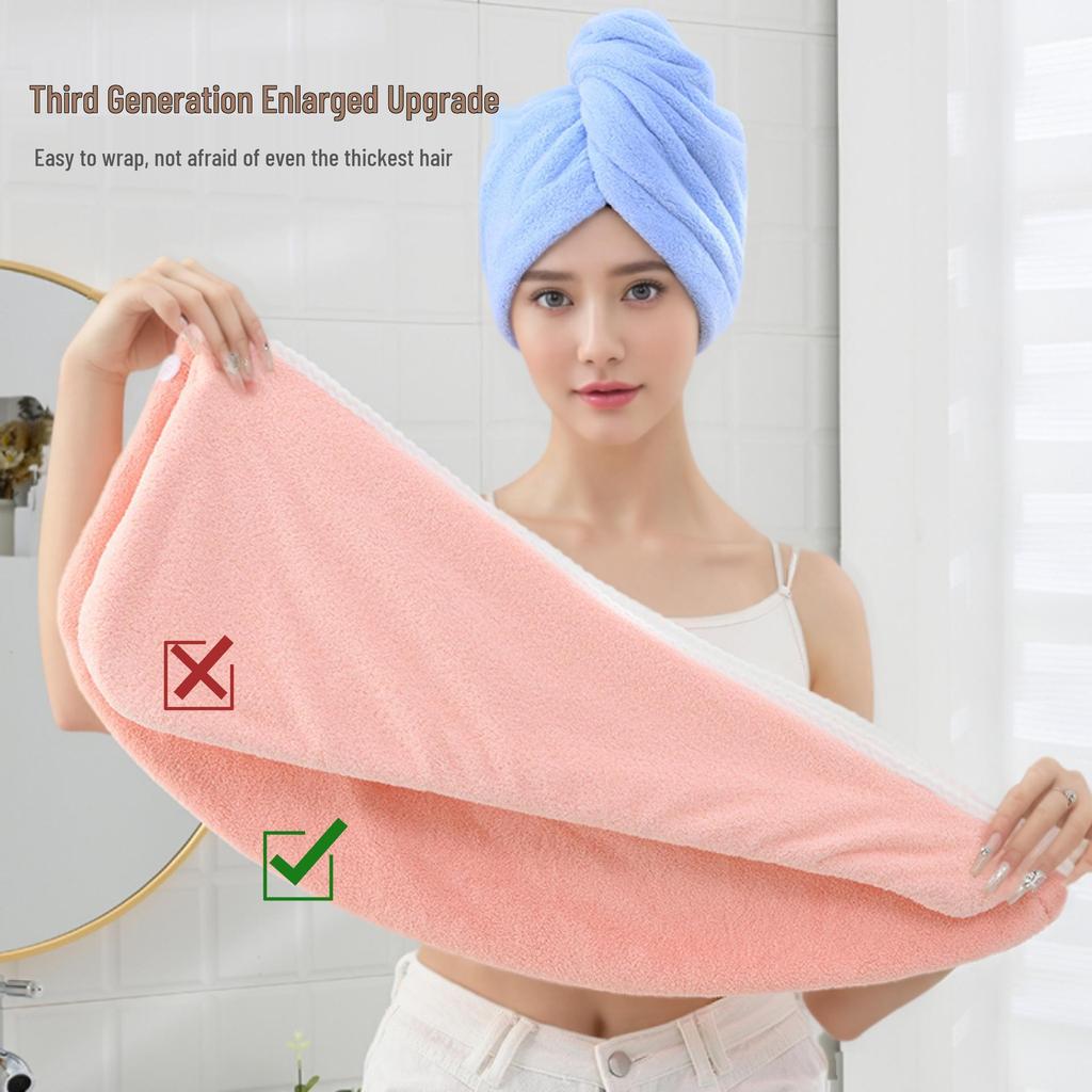 Microfiber Coral Fleece Quick-Dry Hair Wrap Towel