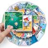 24 Solar Terms Doodle Stickers Set: 50 Original Hand-Painted Waterproof Stickers for DIY Phone Cases & Luggage
