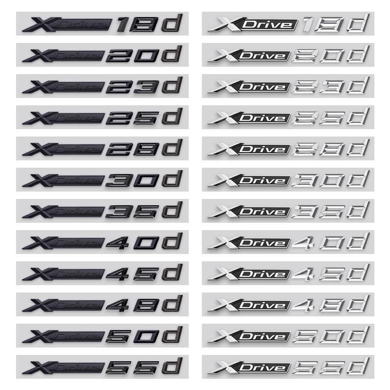 XDRIVE SDRIVE 18d 20d 25d 28d 30d 35d 40d 45d 50d 55d 60d Logo Badge Car Stickers for BMW X1X5X3X7 Displacement Side Trunk Label