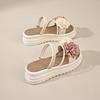 Internet celebrity flower flip-flops women, summer new clipped feet beach thick-bottomed cool slippers, small slippers