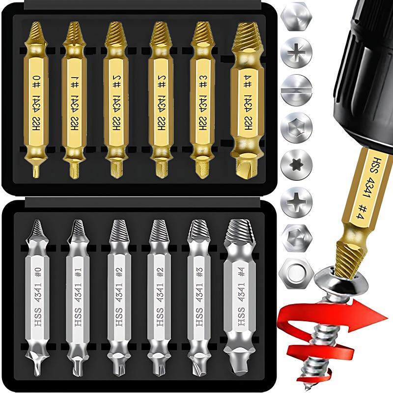 4/6Pcs Set Damaged Screw Extractor Center Drill Bit Set Woodworking Tools Broken Bolt Extractor Bolts Screws Remover Extractor